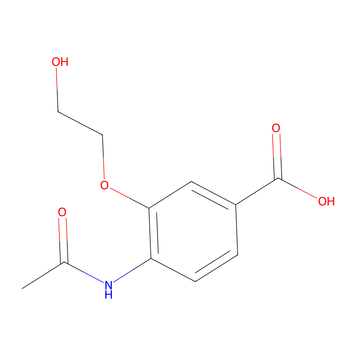 4-Acetamido-3-(2-hydroxyethoxy)benzoic acid molecular structure, CAS 183430-36-6