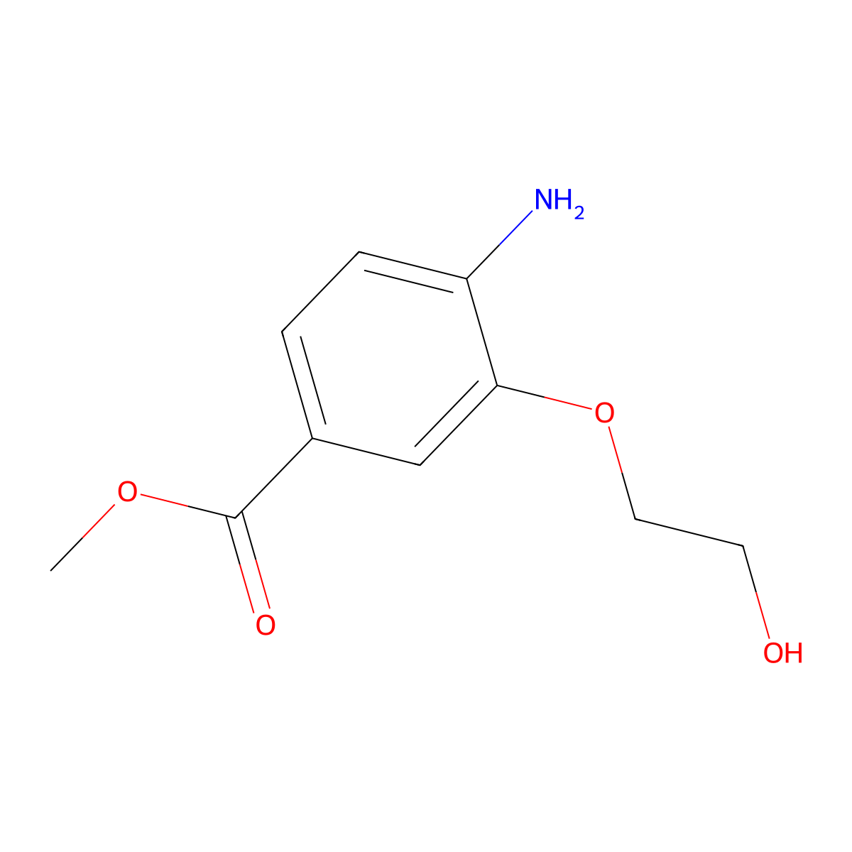 Methyl 4-amino-3-(2-hydroxyethoxy)benzoate molecular structure, CAS 183430-74-2