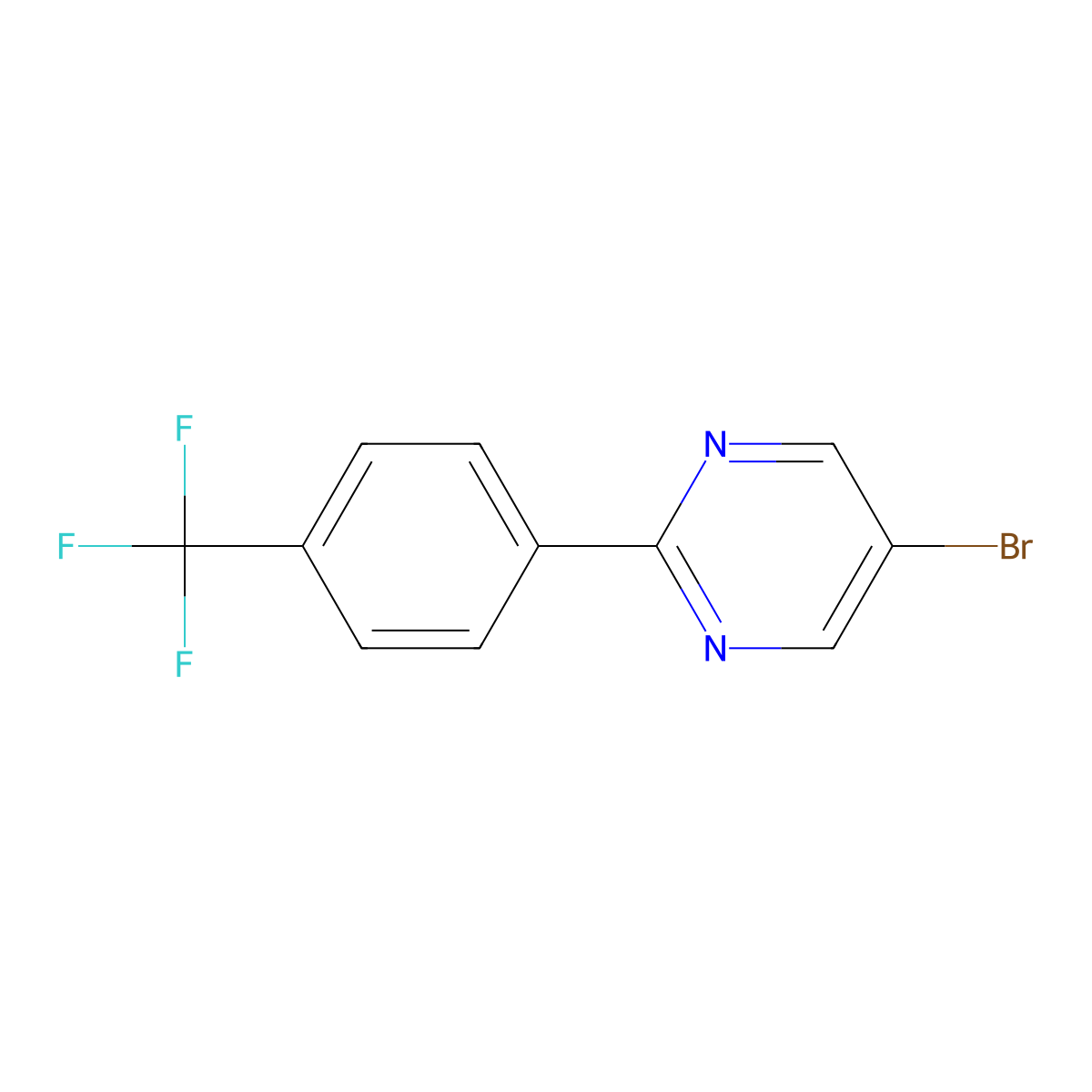 5-Bromo-2-(4-trifluoromethylphenyl)pyrimidine molecular structure, CAS 183437-80-1