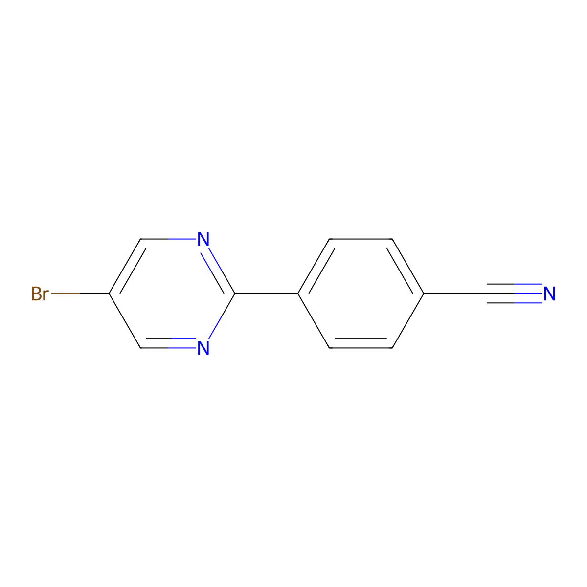 2-(4-Cyanophenyl)-5-bromopyrimidine molecular structure, CAS 183437-86-7