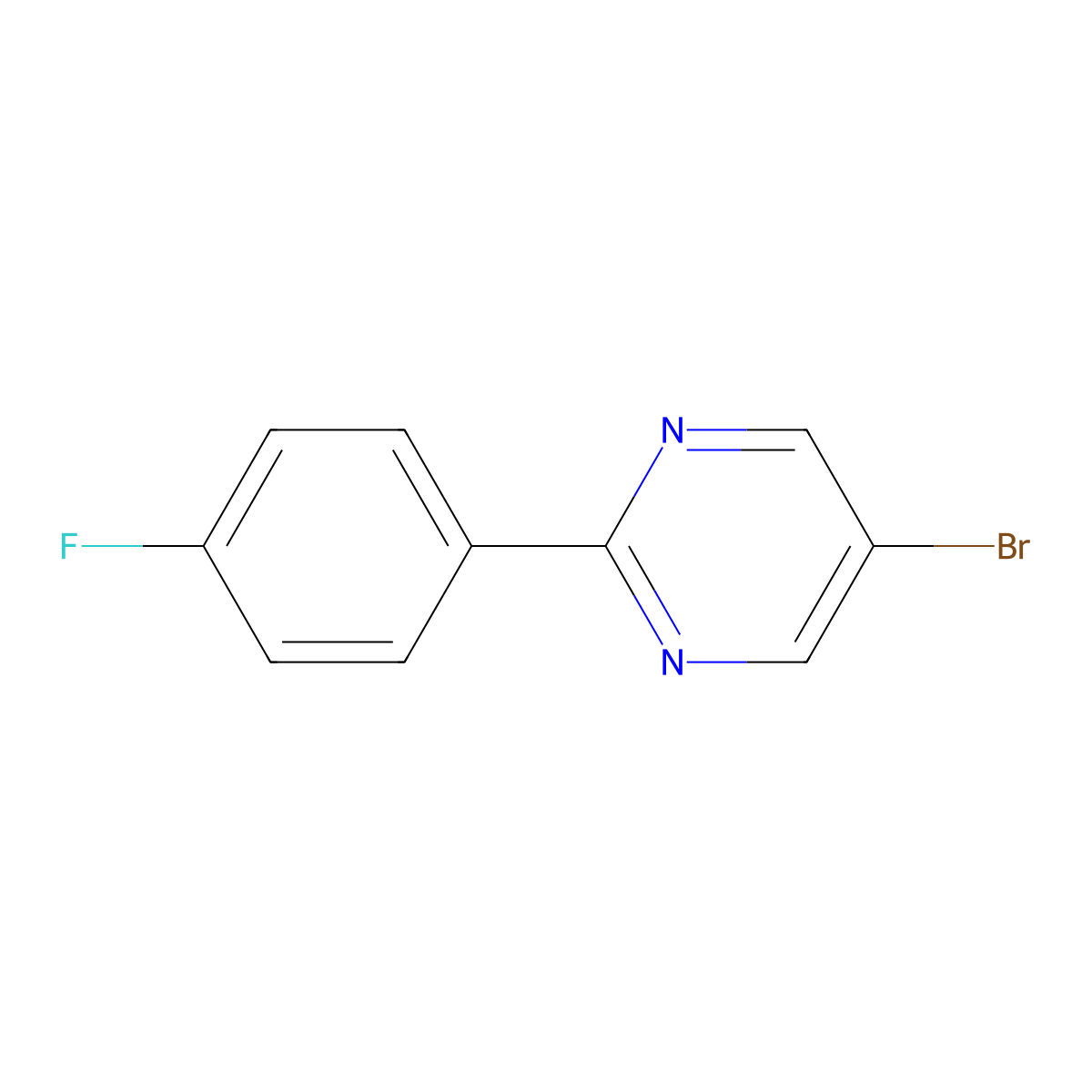 5-Bromo-2-(4-fluorophenyl)pyrimidine molecular structure, CAS 183437-94-7