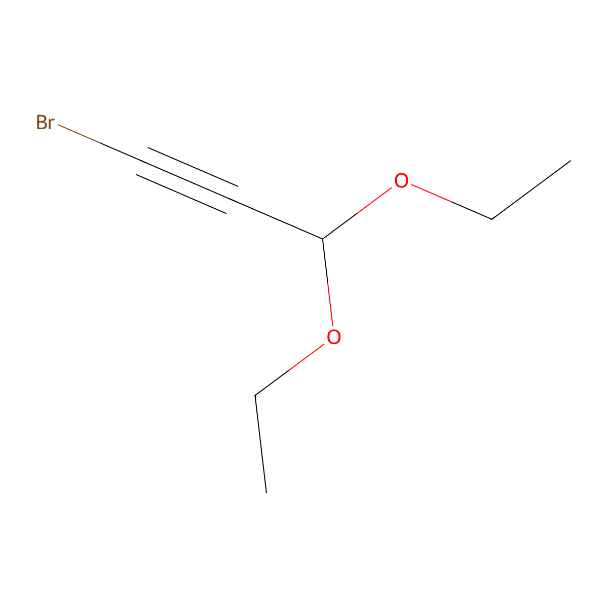 1-Propyne, 1-bromo-3,3-diethoxy- molecular structure, CAS 18344-15-5