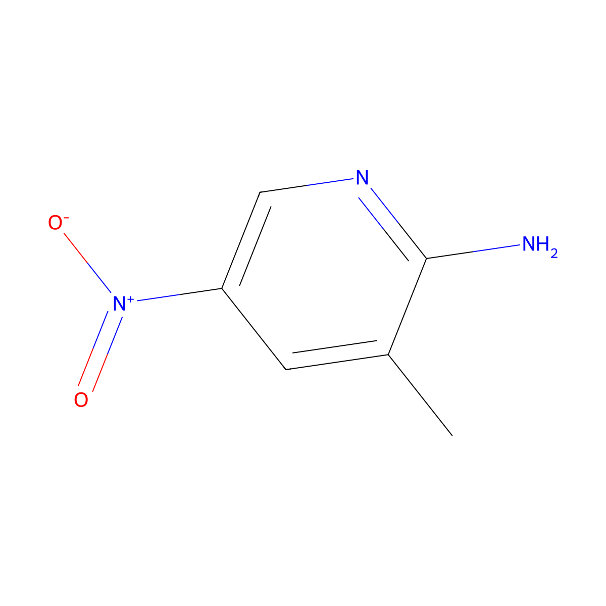 2-Amino-3-methyl-5-nitropyridine molecular structure, CAS 18344-51-9
