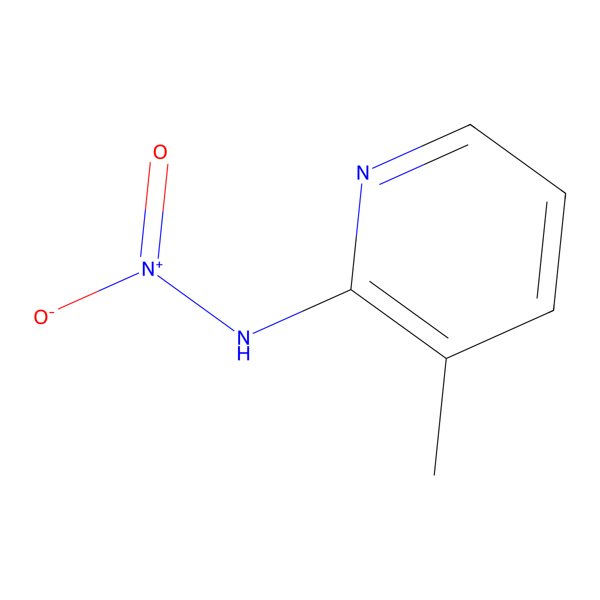 2-Pyridinamine, 3-methyl-N-nitro- molecular structure, CAS 18344-53-1