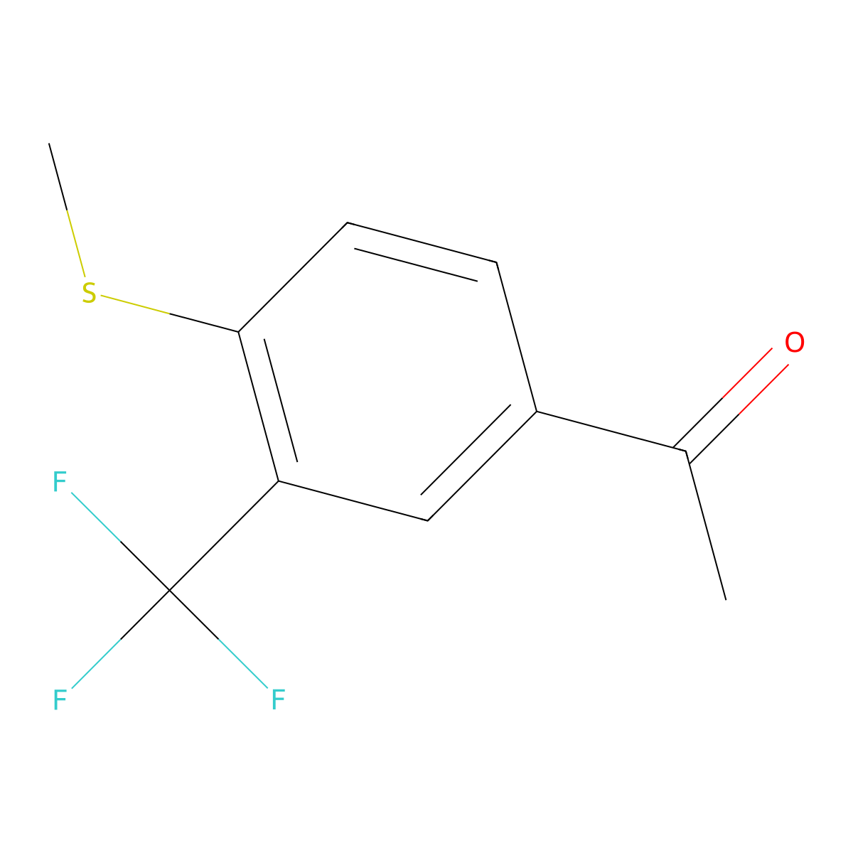 1-(4-(Methylthio)-3-(trifluoromethyl)phenyl)ethanone molecular structure, CAS 1834544-26-1