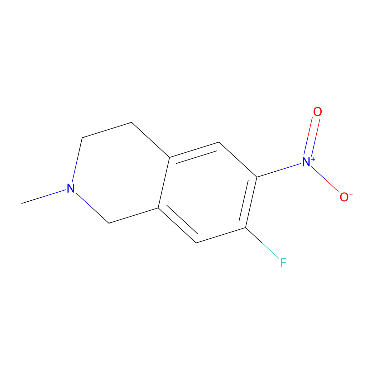 7-Fluoro-2-methyl-6-nitro-1,2,3,4-tetrahydroisoquinoline molecular structure, CAS 1834584-28-9