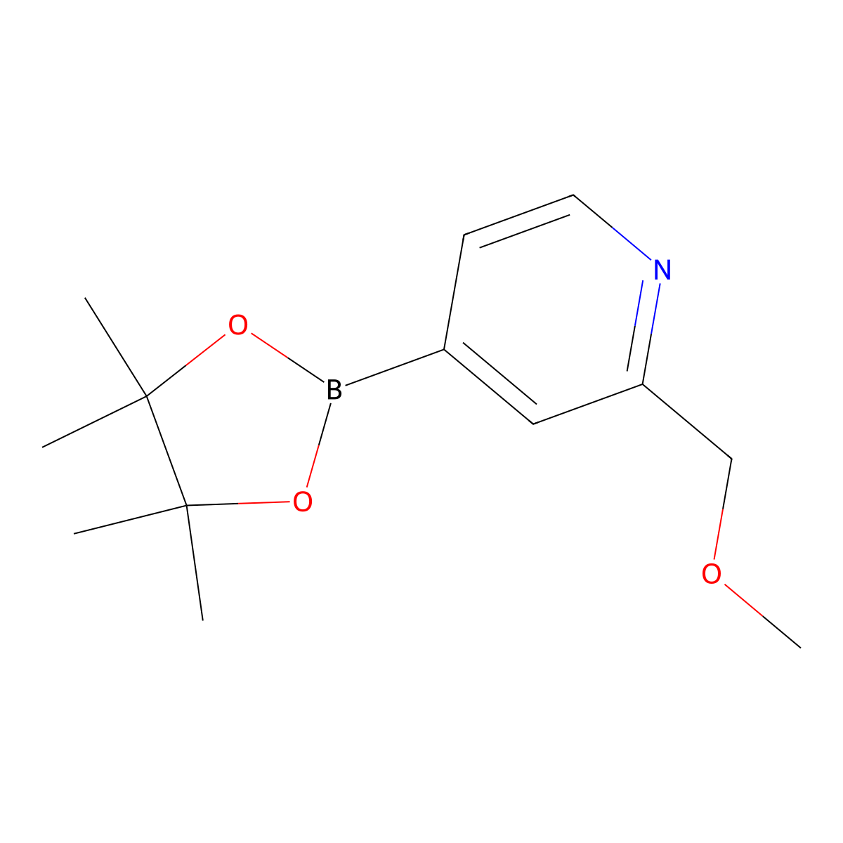 2-(Methoxymethyl)-4-(4,4,5,5-tetramethyl-1,3,2-dioxaborolan-2-yl)pyridine molecular structure, CAS 1834584-84-7