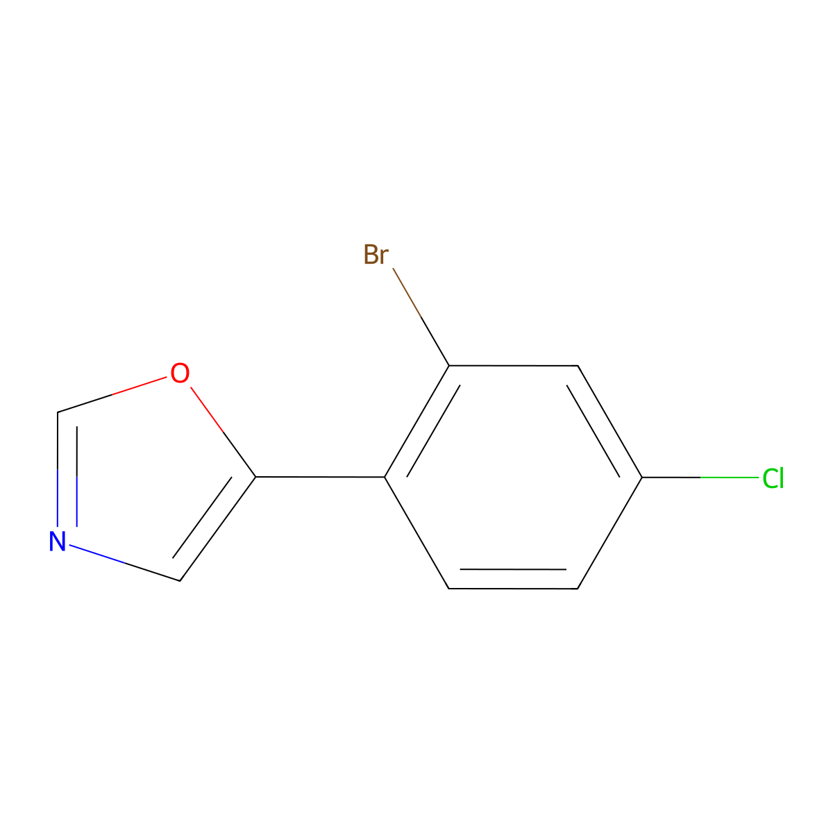 5-(2-Bromo-4-chlorophenyl)-1,3-oxazole molecular structure, CAS 1834596-58-5
