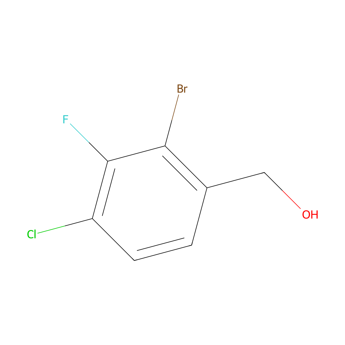 (2-Bromo-4-chloro-3-fluorophenyl)methanol molecular structure, CAS 1834596-59-6