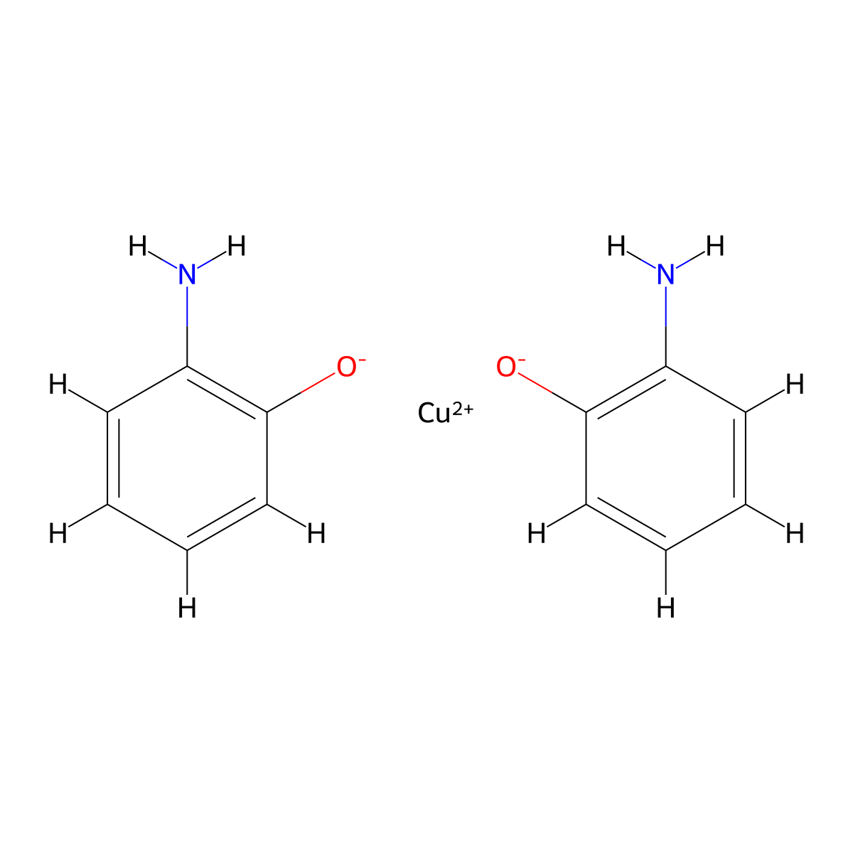 Bis(2-aminophenolato-N,O)copper molecular structure, CAS 18347-30-3