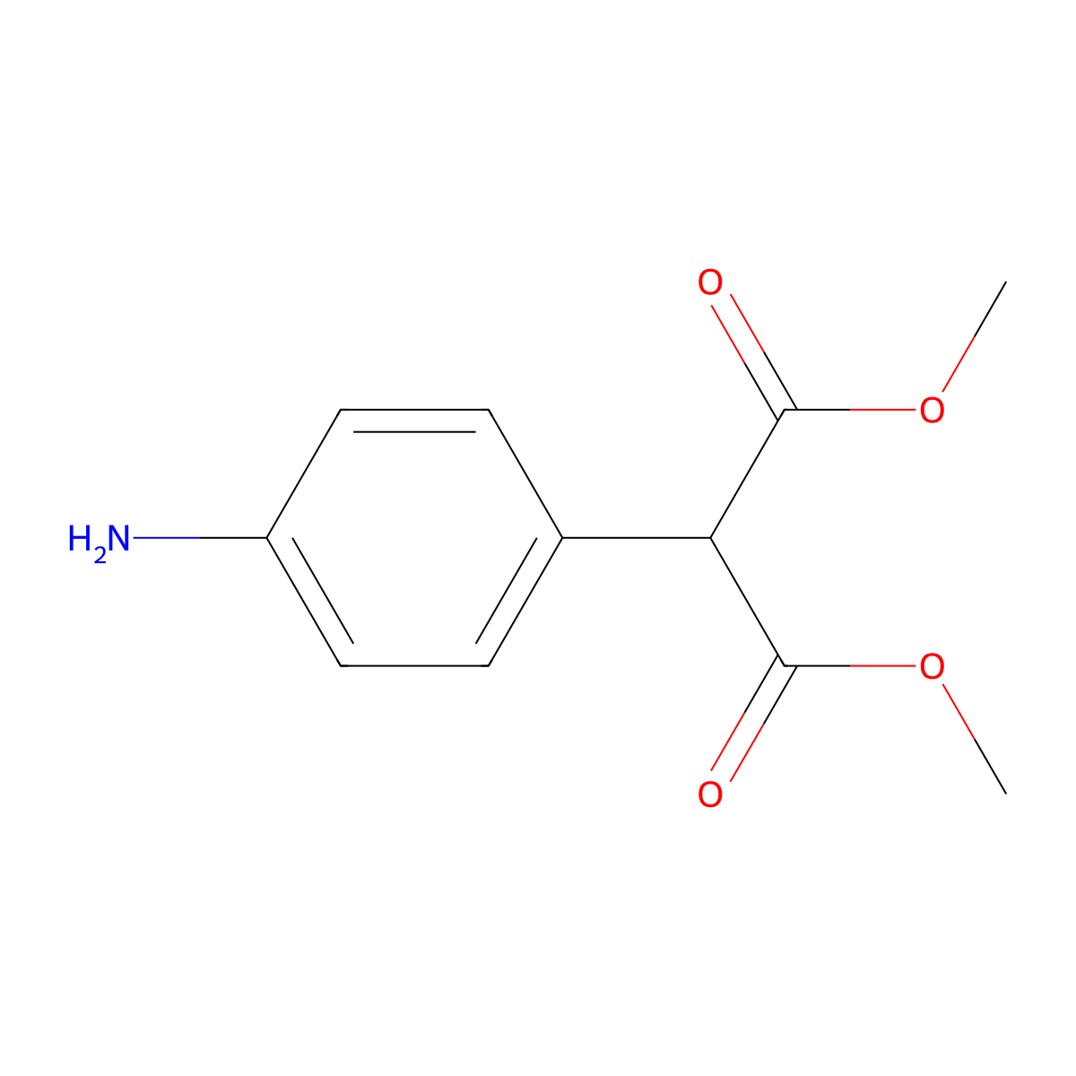 Dimethyl 2-(4-aminophenyl)malonate molecular structure, CAS 183473-82-7