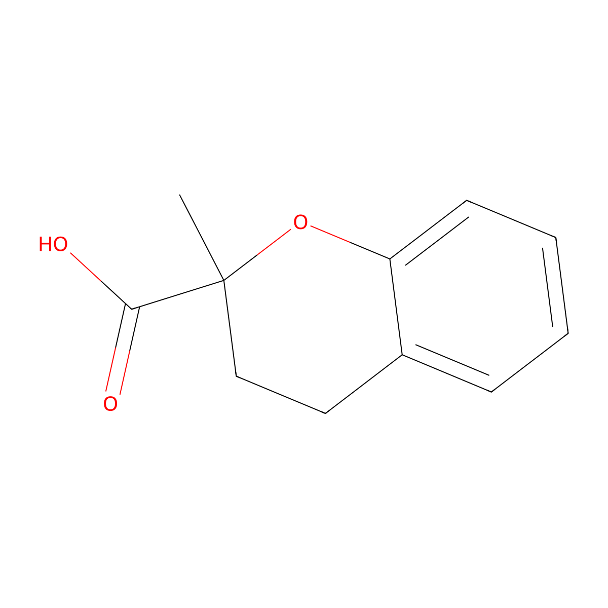2-methyl-3,4-dihydro-2H-1-benzopyran-2-carboxylic acid molecular structure, CAS 183480-80-0