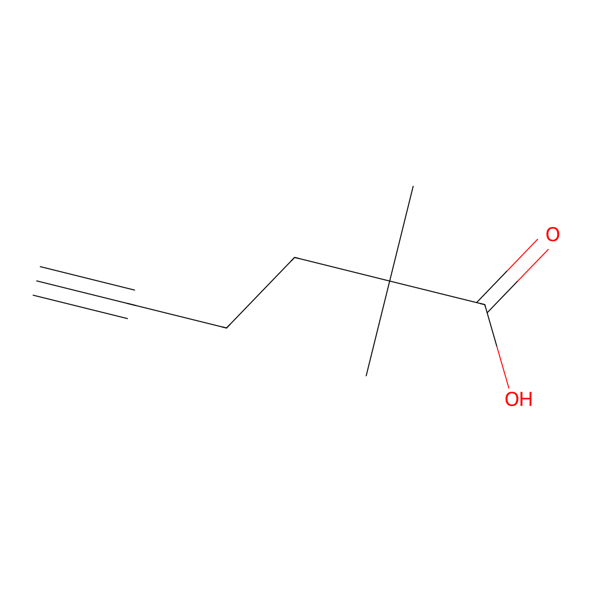 2,2-dimethylhex-5-ynoic Acid molecular structure, CAS 183485-30-5