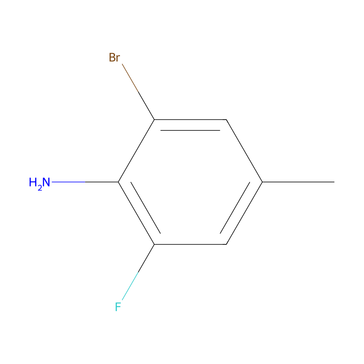 Benzenamine, 2-bromo-6-fluoro-4-methyl- molecular structure, CAS 18349-09-2