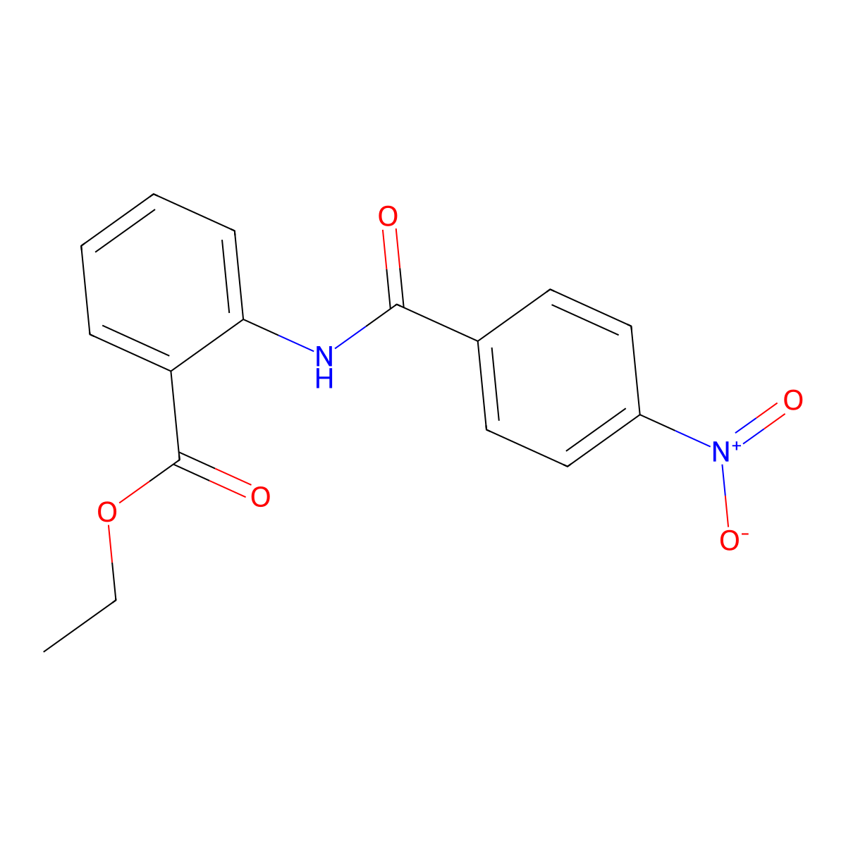 Ethyl 2-[(4-nitrobenzoyl)amino]benzoate molecular structure, CAS 183495-91-2