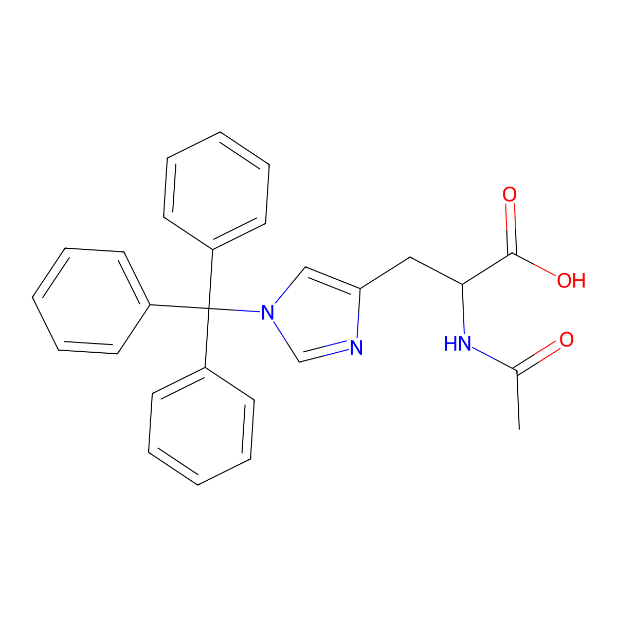 (S)-2-Acetamido-3-(1-trityl-1H-imidazol-4-yl)propanoic acid molecular structure, CAS 183498-47-7