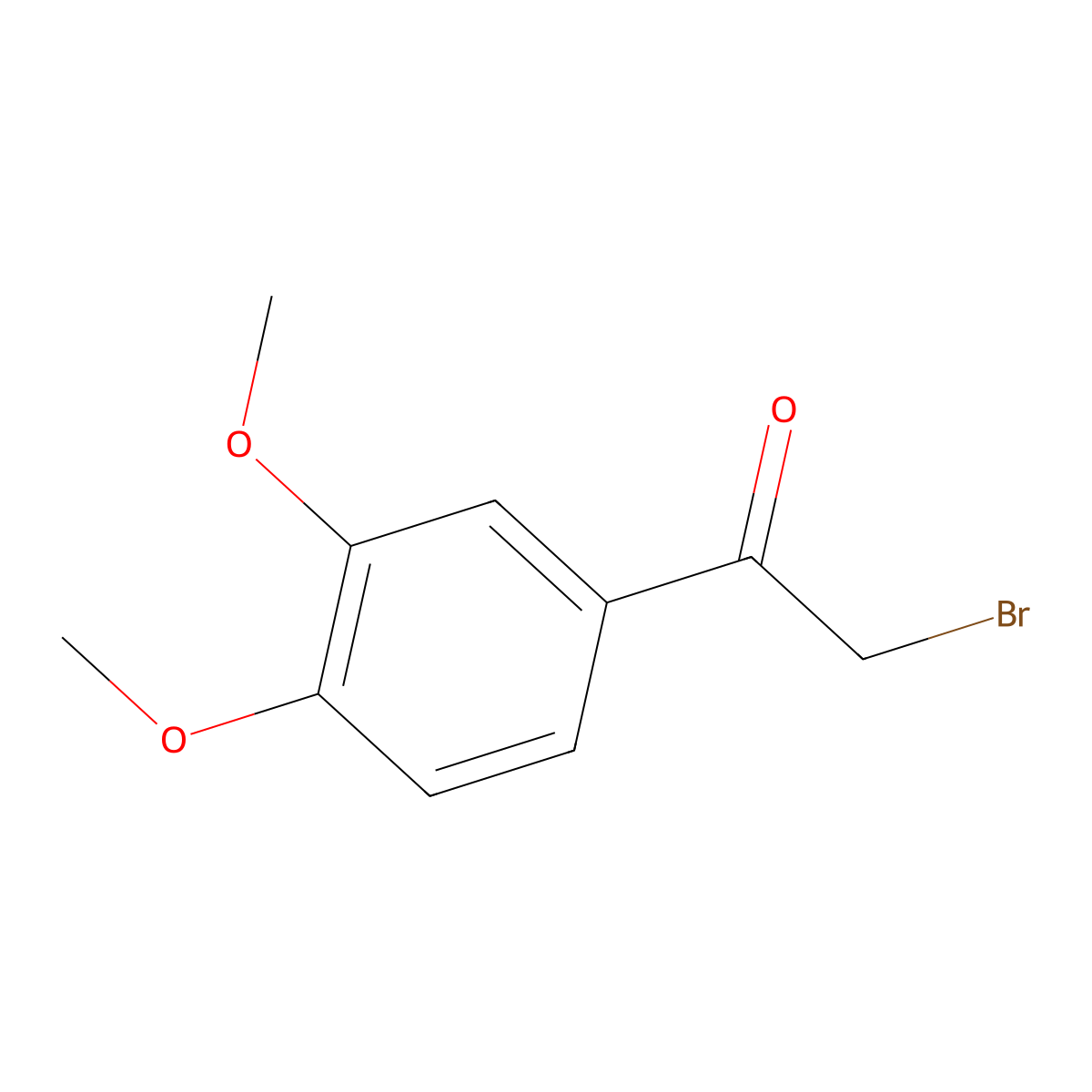 2-Bromo-1-(3,4-dimethoxyphenyl)ethan-1-one molecular structure, CAS 1835-02-5