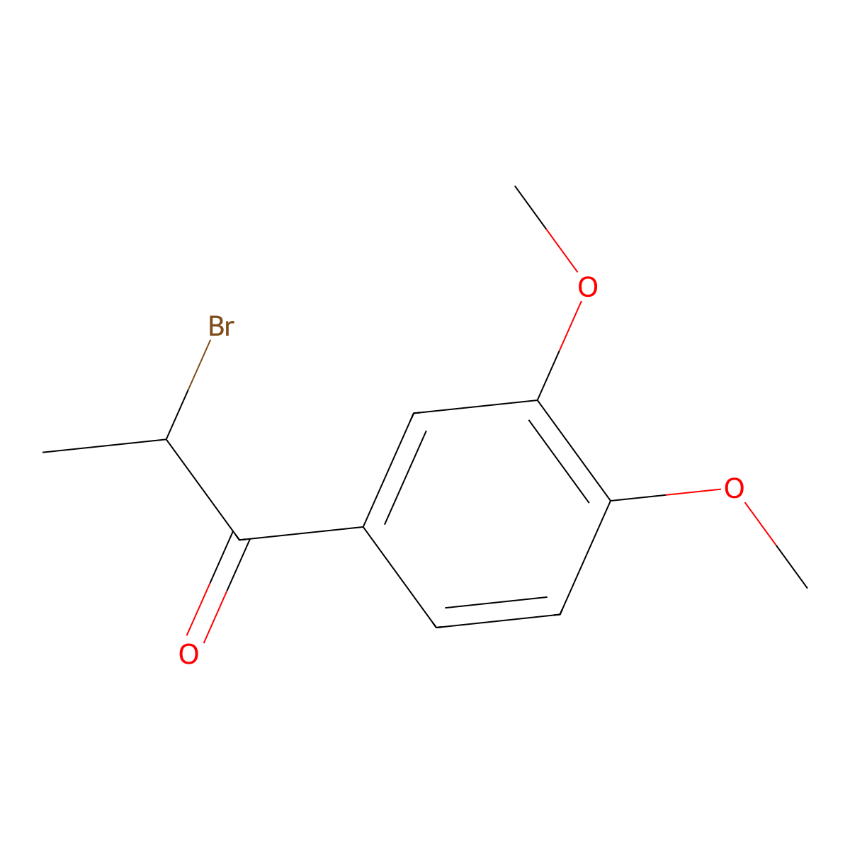 2-Bromo-1-(3,4-dimethoxyphenyl)propan-1-one molecular structure, CAS 1835-05-8