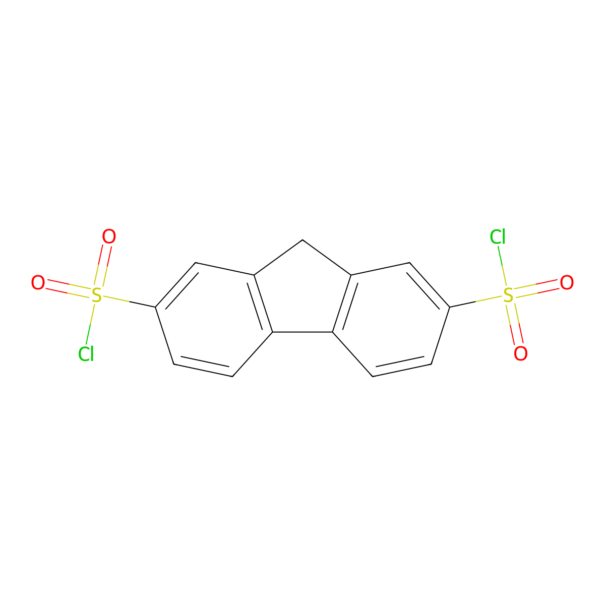 9H-fluorene-2,7-disulfonyl dichloride molecular structure, CAS 1835-76-3