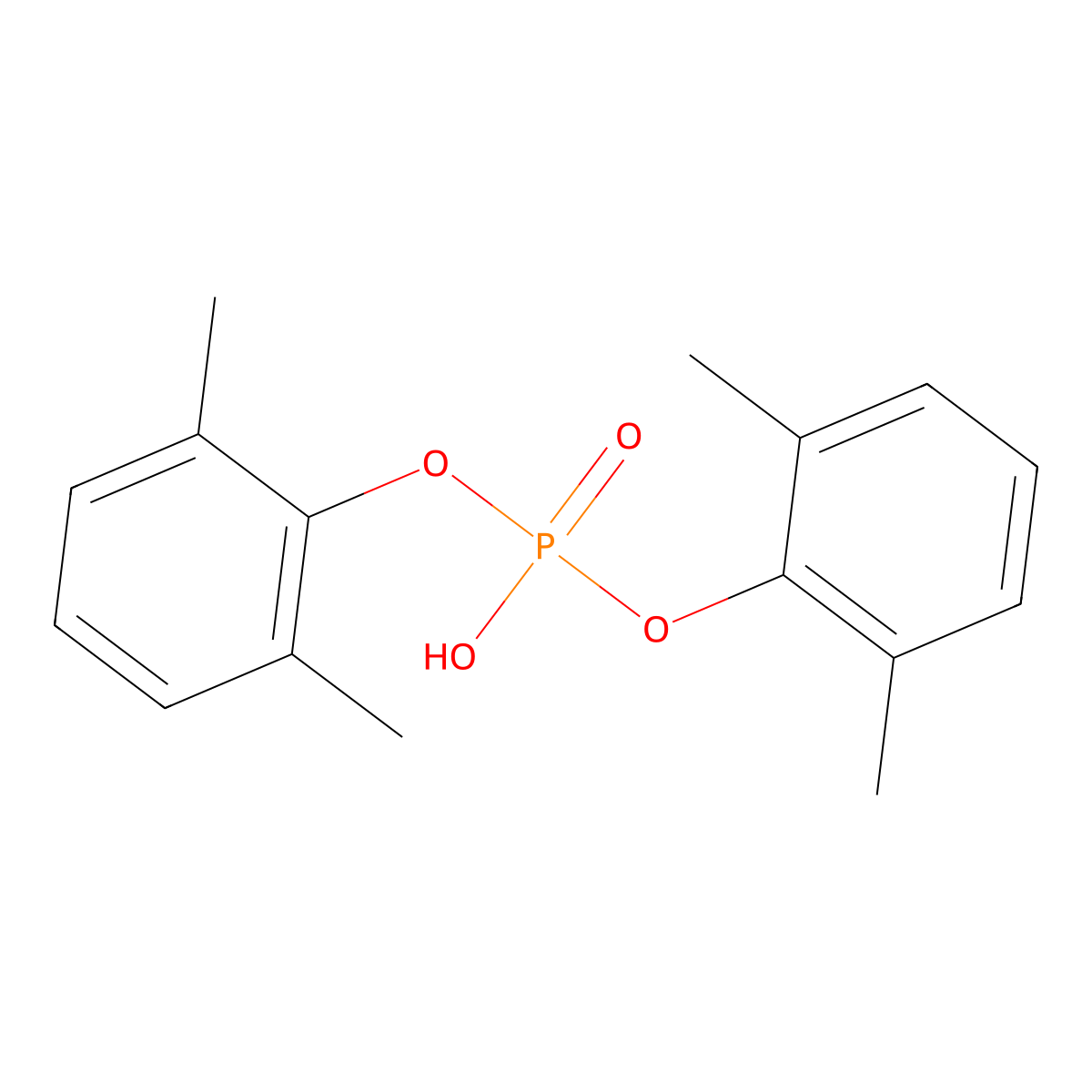 Bis(2,6-dimethylphenyl)phosphate molecular structure, CAS 18350-99-7