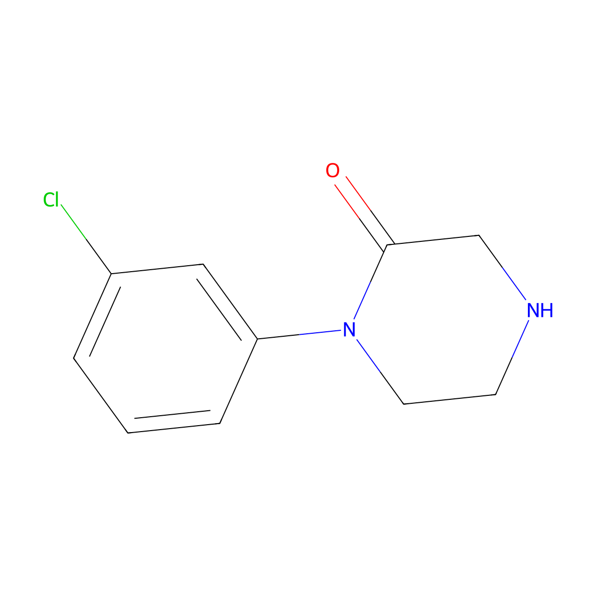 1-(3-Chlorophenyl)piperazin-2-one molecular structure, CAS 183500-70-1