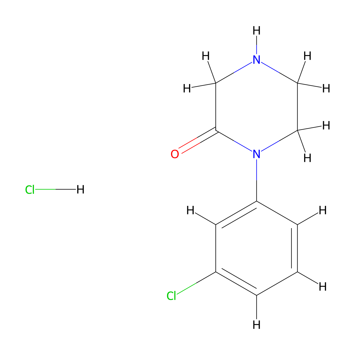 1-(3-chlorophenyl)piperazin-2-one Hydrochloride molecular structure, CAS 183500-94-9