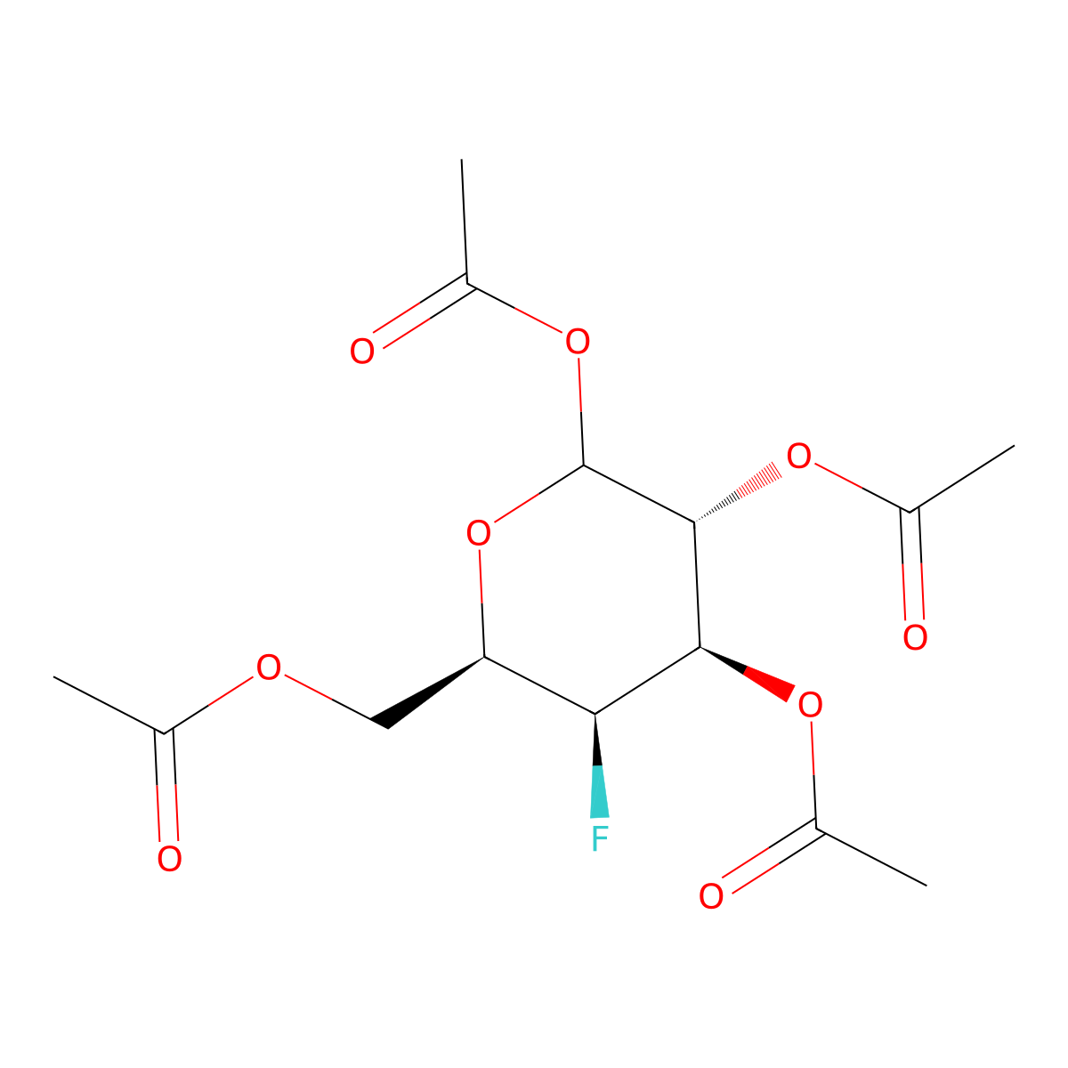 1,2,3,6-Tetra-O-acetyl-4-deoxy-4-fluoro-D-galactopyranose molecular structure, CAS 183506-73-2