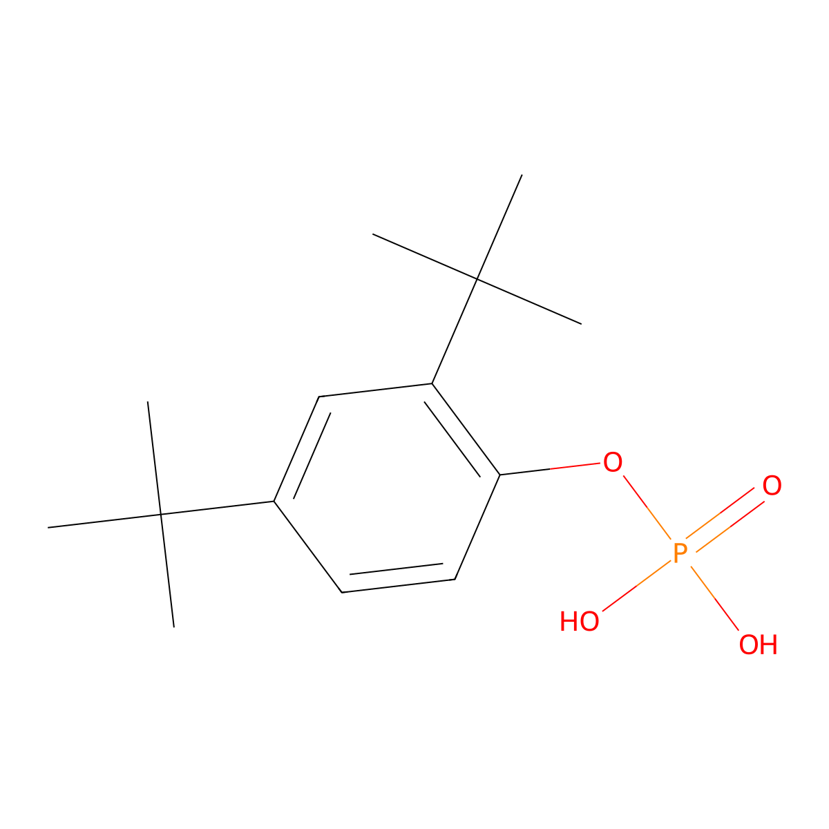 Mono(2,4-di-tert-butylphenyl)phosphate molecular structure, CAS 18351-37-6