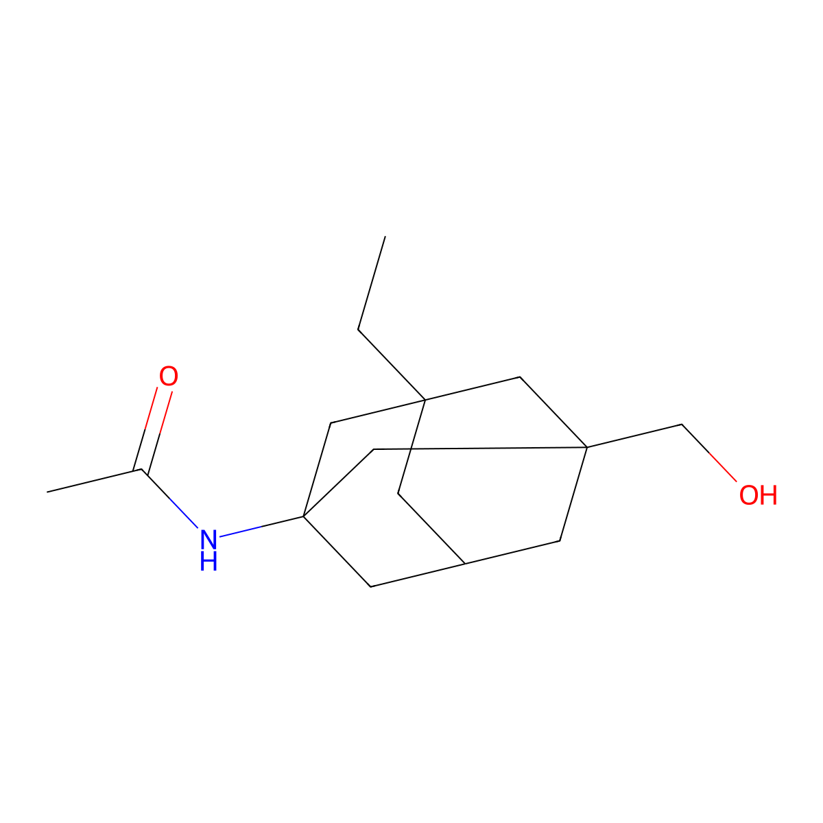 N-[3-Ethyl-5-(hydroxymethyl)adamantan-1-yl]acetamide molecular structure, CAS 1835197-73-3