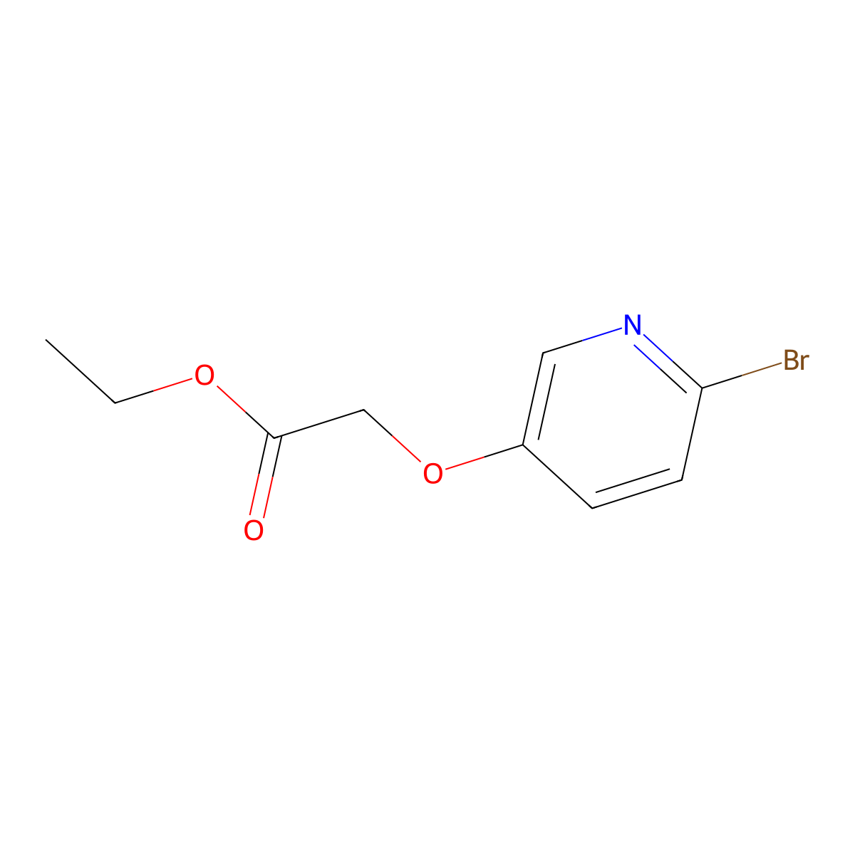 (6-Bromo-pyridin-3-yloxy)-acetic acid ethyl ester molecular structure, CAS 1835219-93-6
