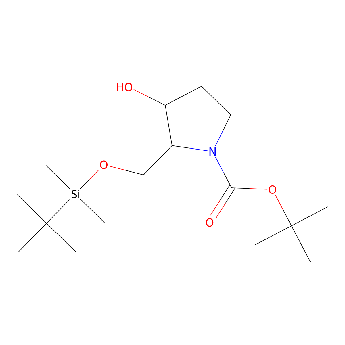 2-[[[(1,1-Dimethylethyl)dimethylsilyl]oxy]methyl]-3-hydroxy-1-pyrrolidinecarboxylic acid 1,1-dimethylethyl ester molecular structure, CAS 1835267-14-5