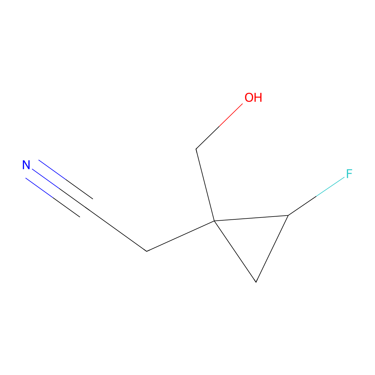 2-(2-Fluoro-1-(hydroxymethyl)cyclopropyl)acetonitrile molecular structure, CAS 1835276-53-3