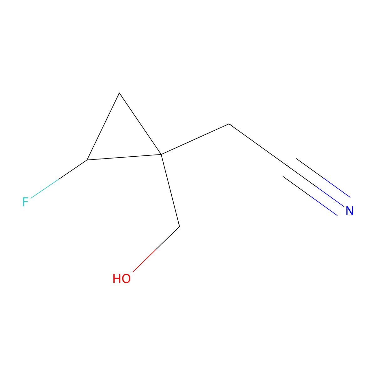 2-(2-Fluoro-1-(hydroxymethyl)cyclopropyl)acetonitrile molecular structure, CAS 1835276-53-3