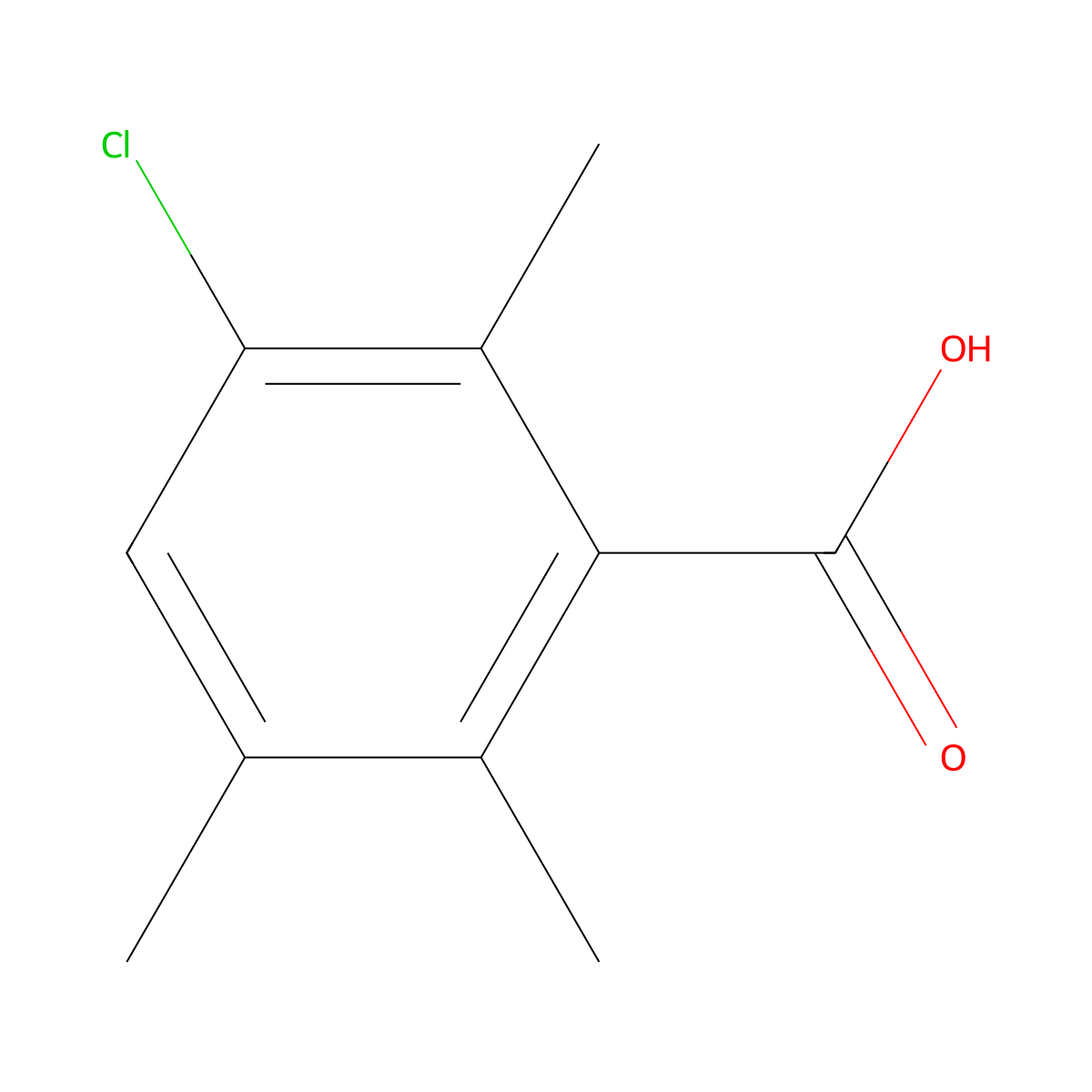 3-Chloro-2,5,6-trimethylbenzoate molecular structure, CAS 18354-25-1