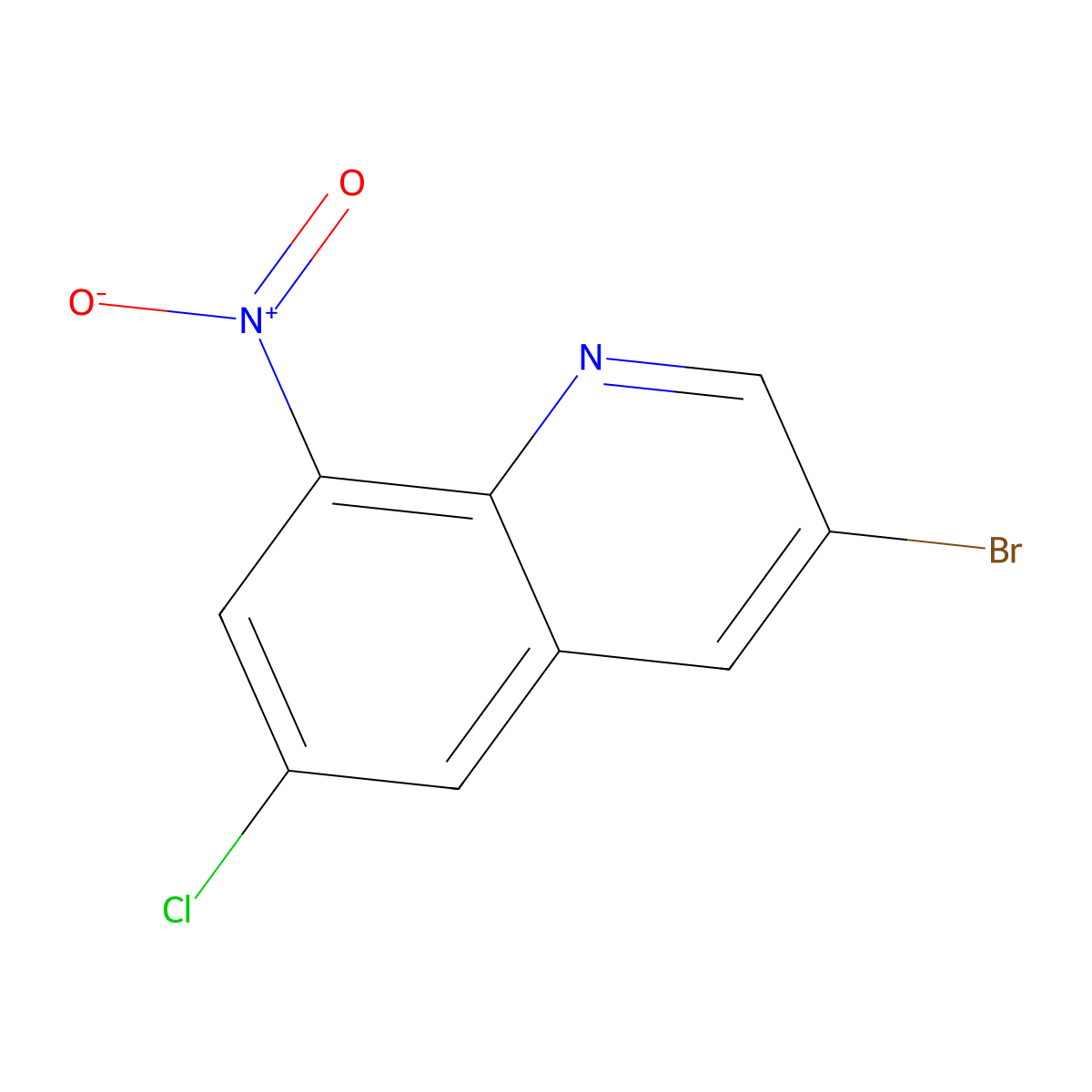 3-Bromo-6-chloro-8-nitroquinoline molecular structure, CAS 183543-61-5