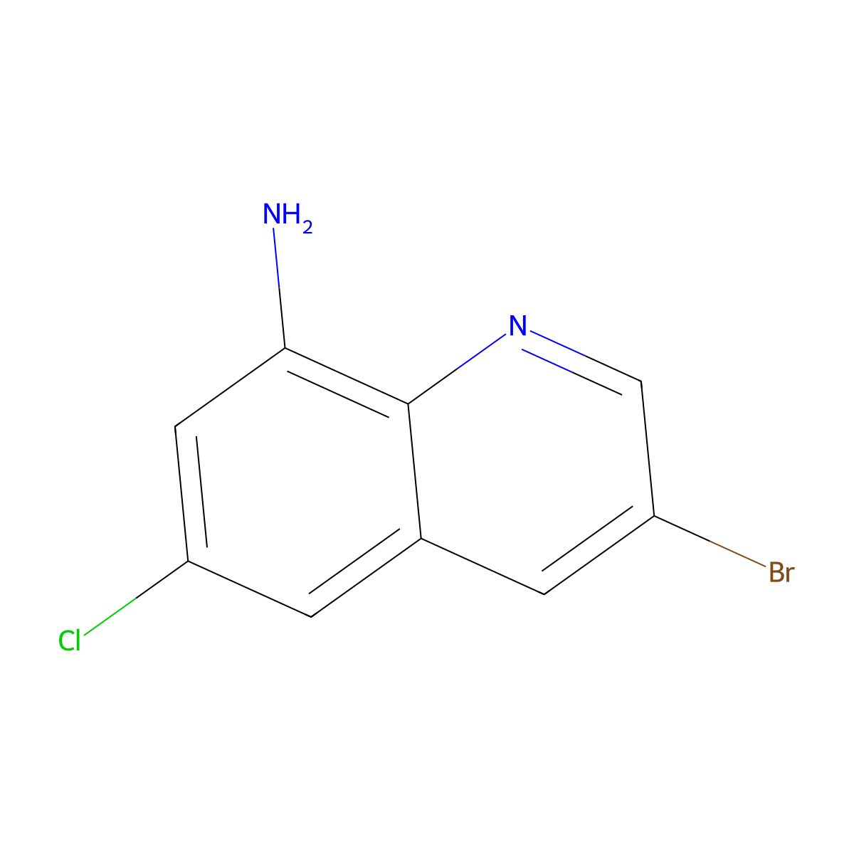 3-Bromo-6-chloroquinolin-8-amine molecular structure, CAS 183543-65-9