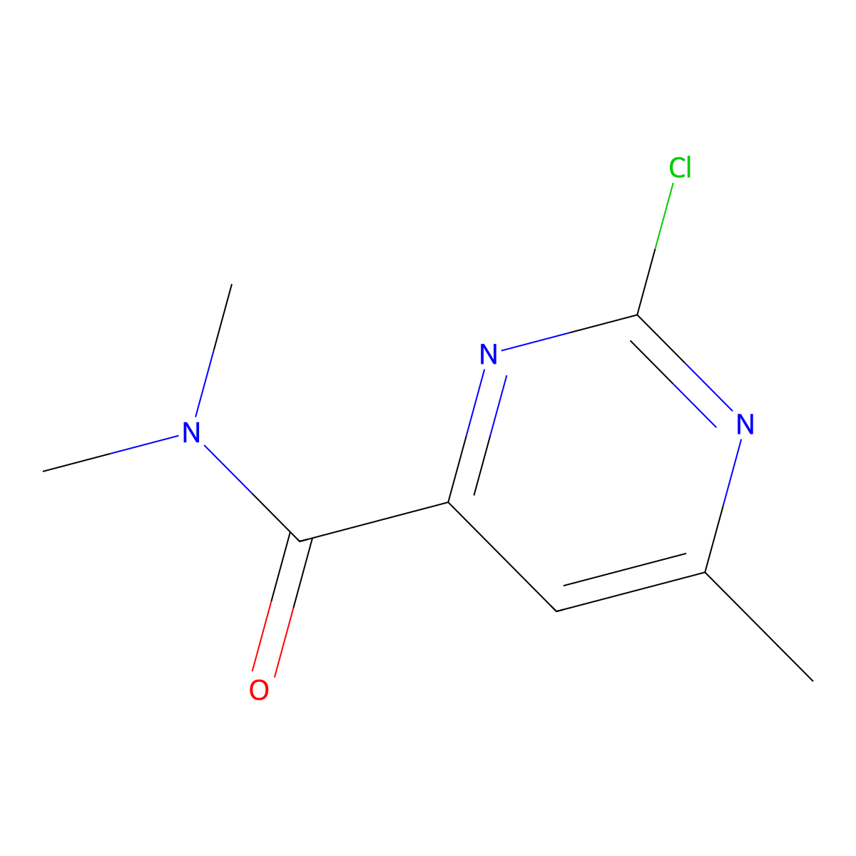 2-chloro-N,N,6-trimethylpyrimidine-4-carboxamide molecular structure, CAS 183544-25-4