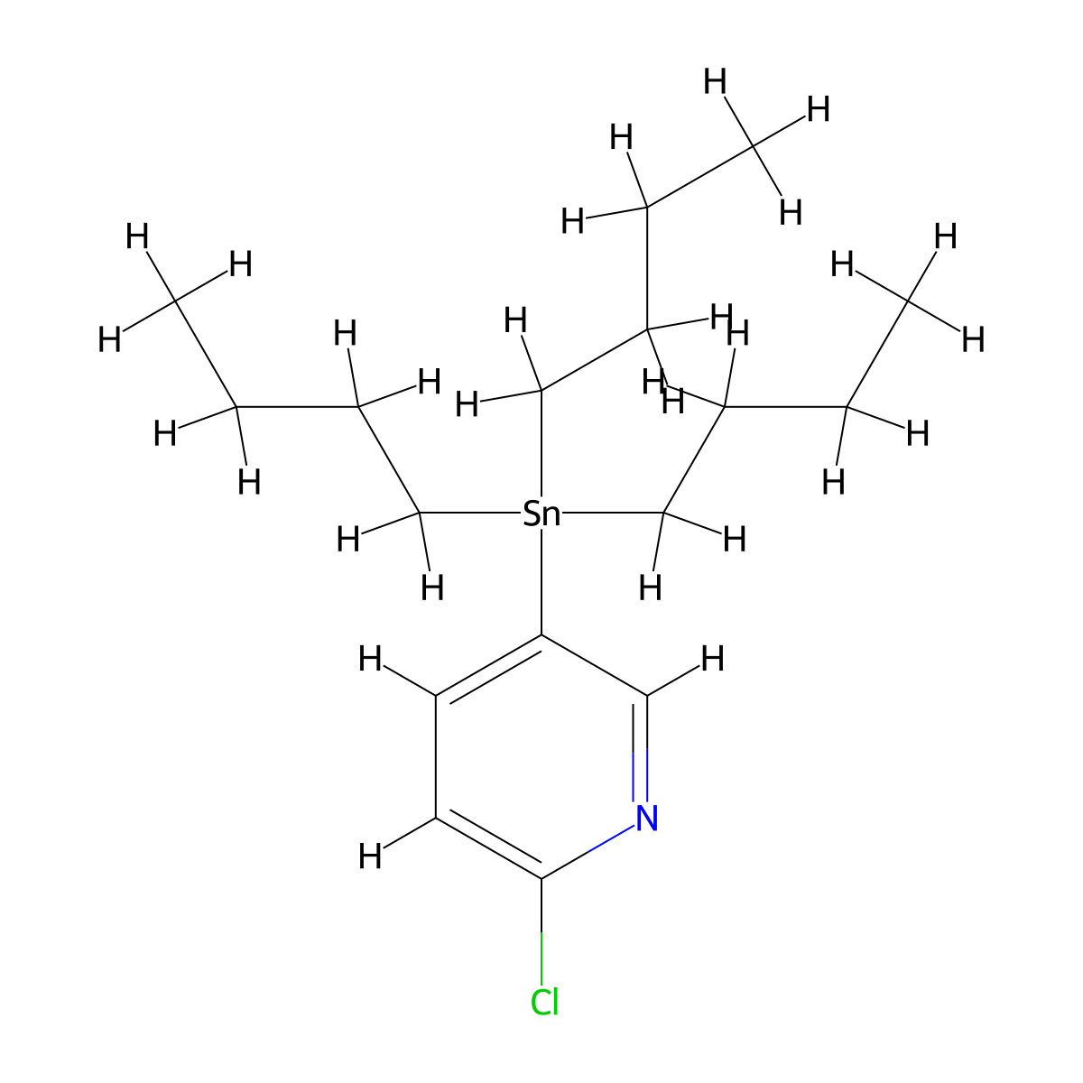 6-Chloro-3-(tributylstannyl)pyridine molecular structure, CAS 183545-05-3