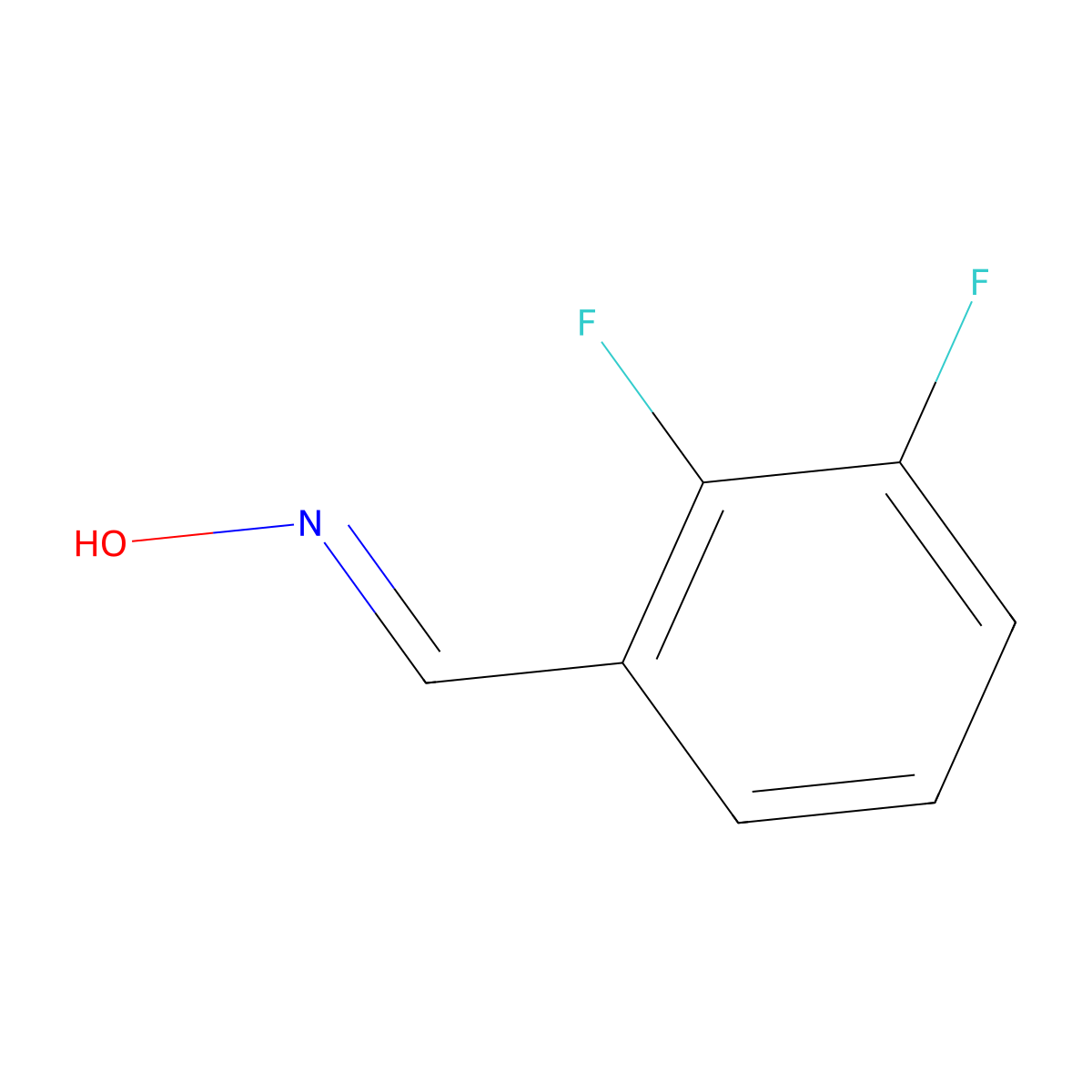 2,3-Difluro benzaldehyde oxime molecular structure, CAS 18355-77-6
