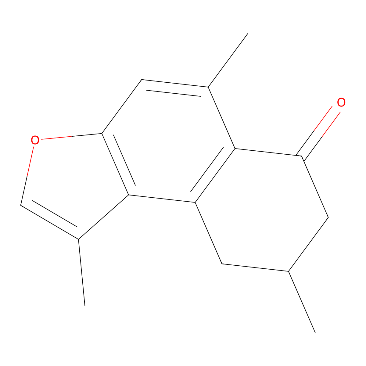 (8R)-1,5,8-trimethyl-8,9-dihydro-7H-benzo(e)(1)benzofuran-6-one molecular structure, CAS 183551-83-9
