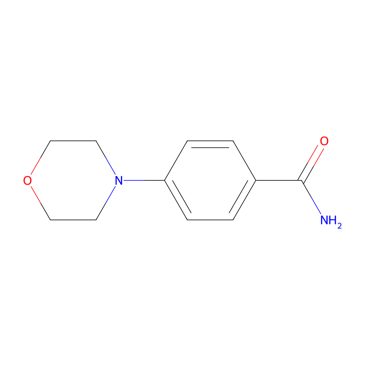 4-(Morpholin-4-yl)benzamide molecular structure, CAS 183557-77-9