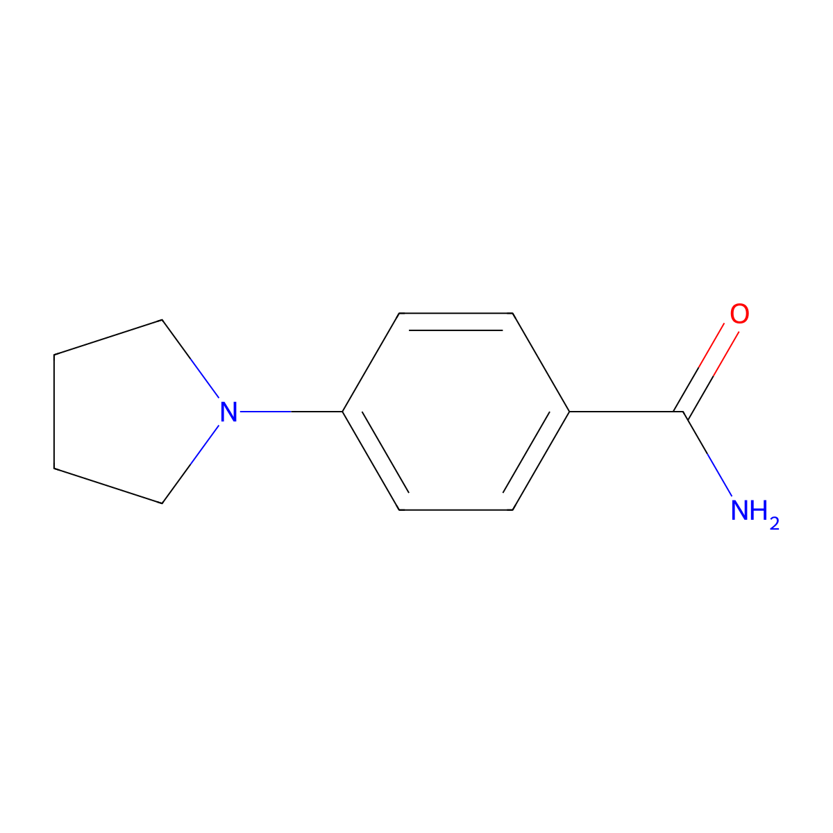 4-(Pyrrolidin-1-YL)benzamide molecular structure, CAS 183557-79-1