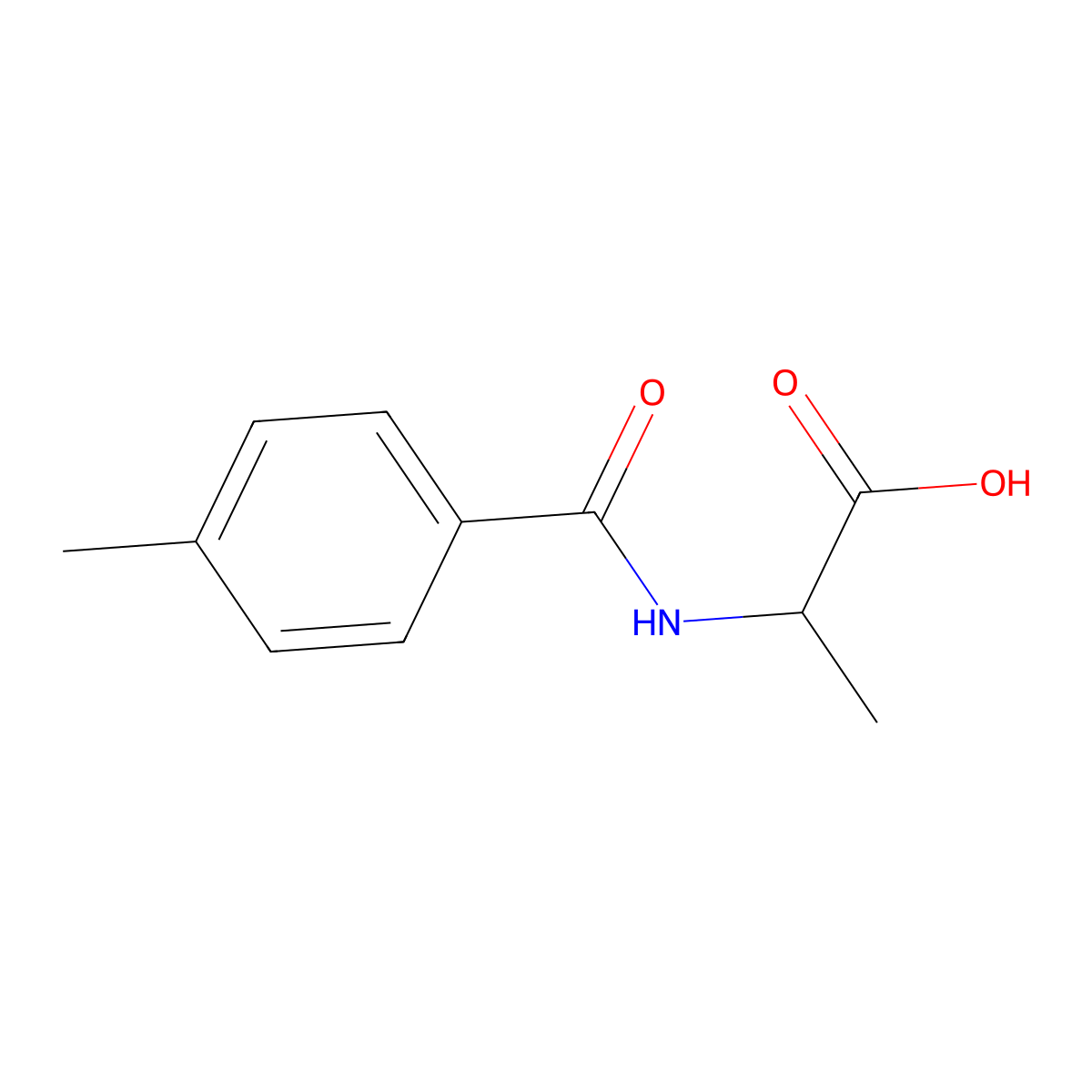 2-[(4-methylbenzoyl)amino]propanoic Acid molecular structure, CAS 183559-35-5