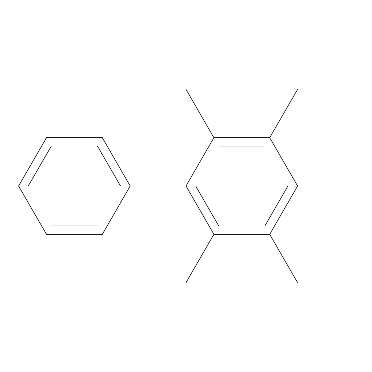 2,3,4,5,6-Pentamethylbiphenyl molecular structure, CAS 18356-22-4