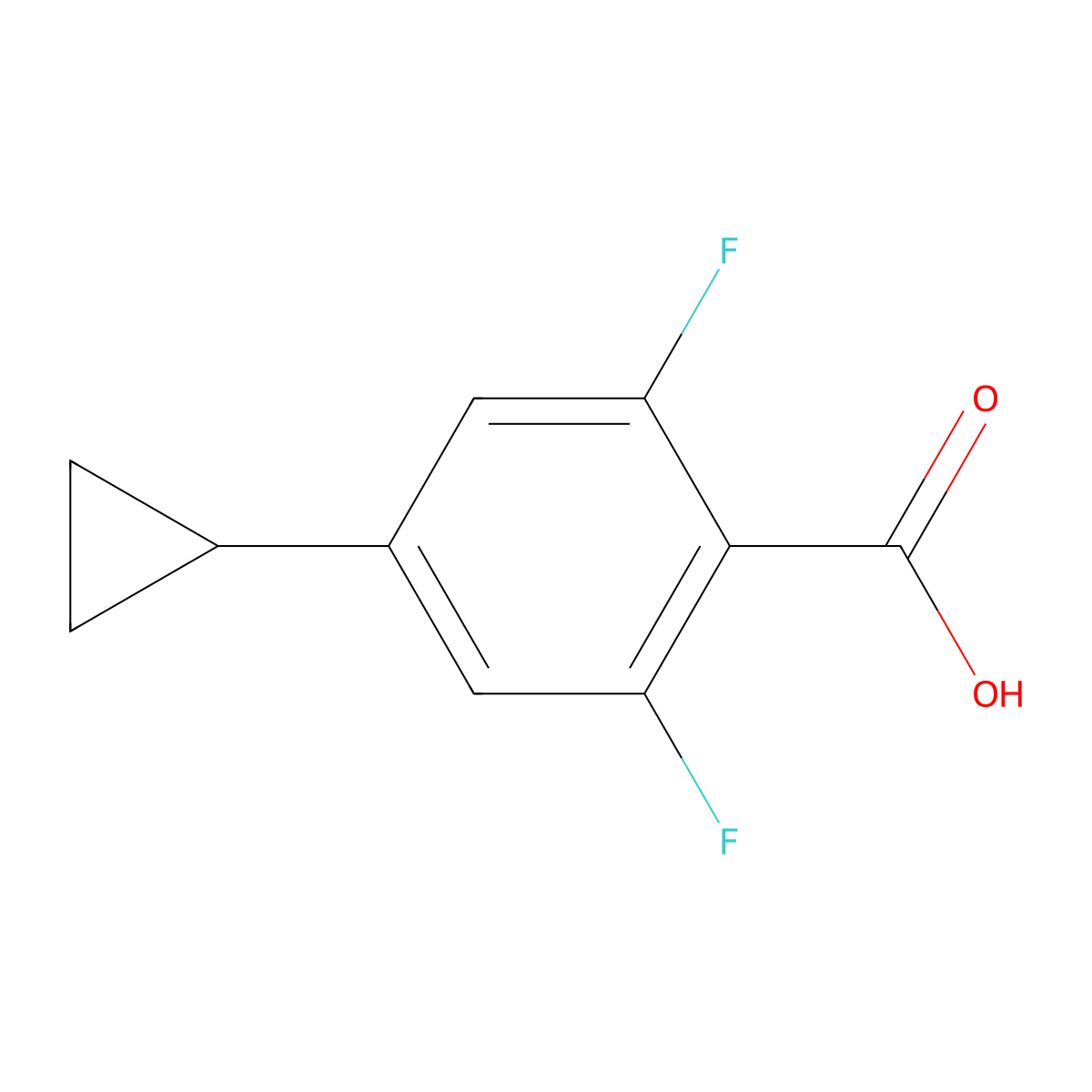 4-Cyclopropyl-2,6-difluorobenzoic acid molecular structure, CAS 1835653-02-5