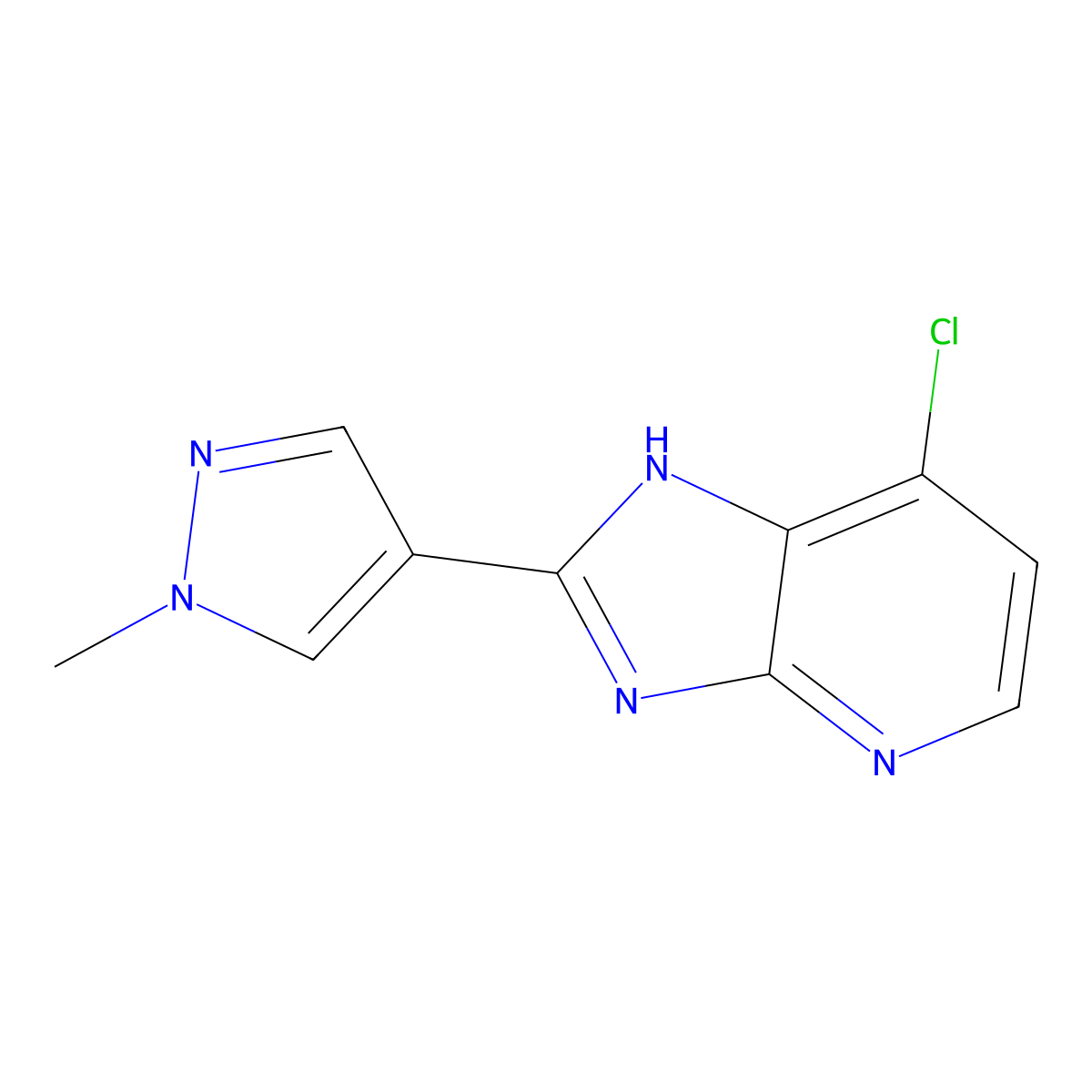 7-chloro-2-(1-methyl-1H-pyrazol-4-yl)-3H-imidazo[4,5-b]pyridine molecular structure, CAS 1835679-83-8