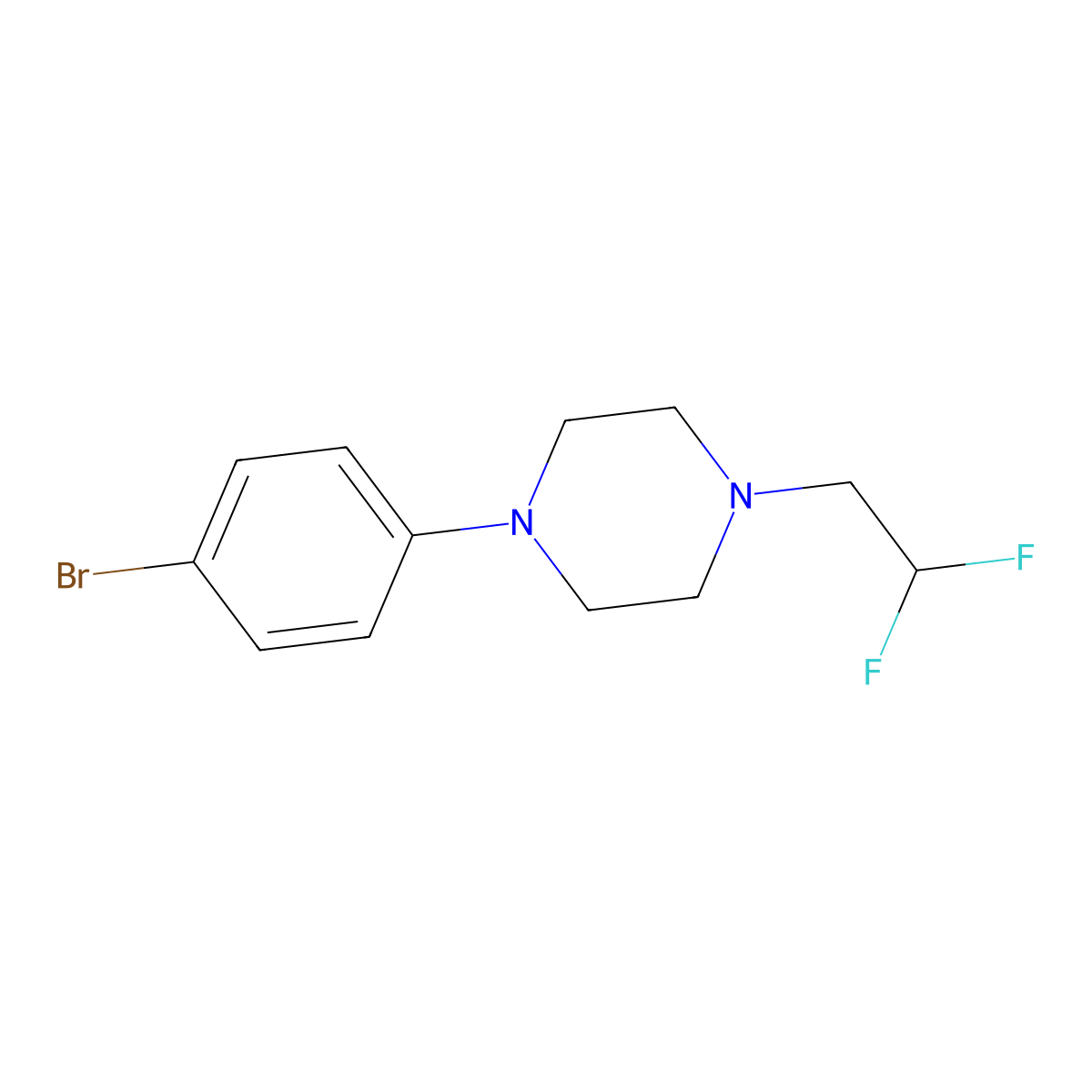 1-(4-Bromophenyl)-4-(2,2-difluoroethyl)piperazine molecular structure, CAS 1835680-78-8