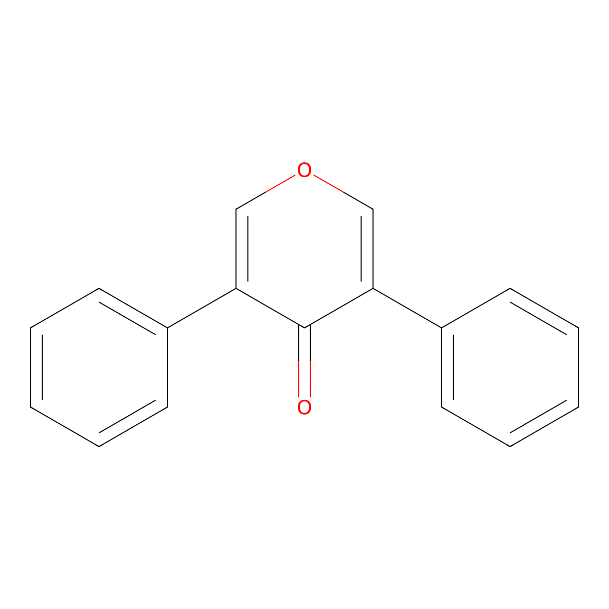 3,5-diphenyl-4H-pyran-4-one molecular structure, CAS 18357-38-5