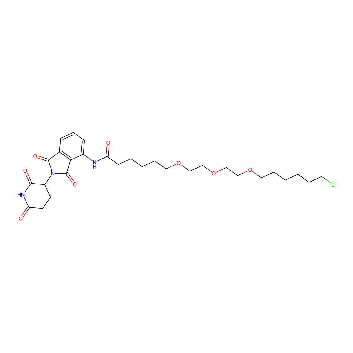 Pomalidomide-amido-C5-PEG2-C6-chlorine molecular structure, CAS 1835705-69-5