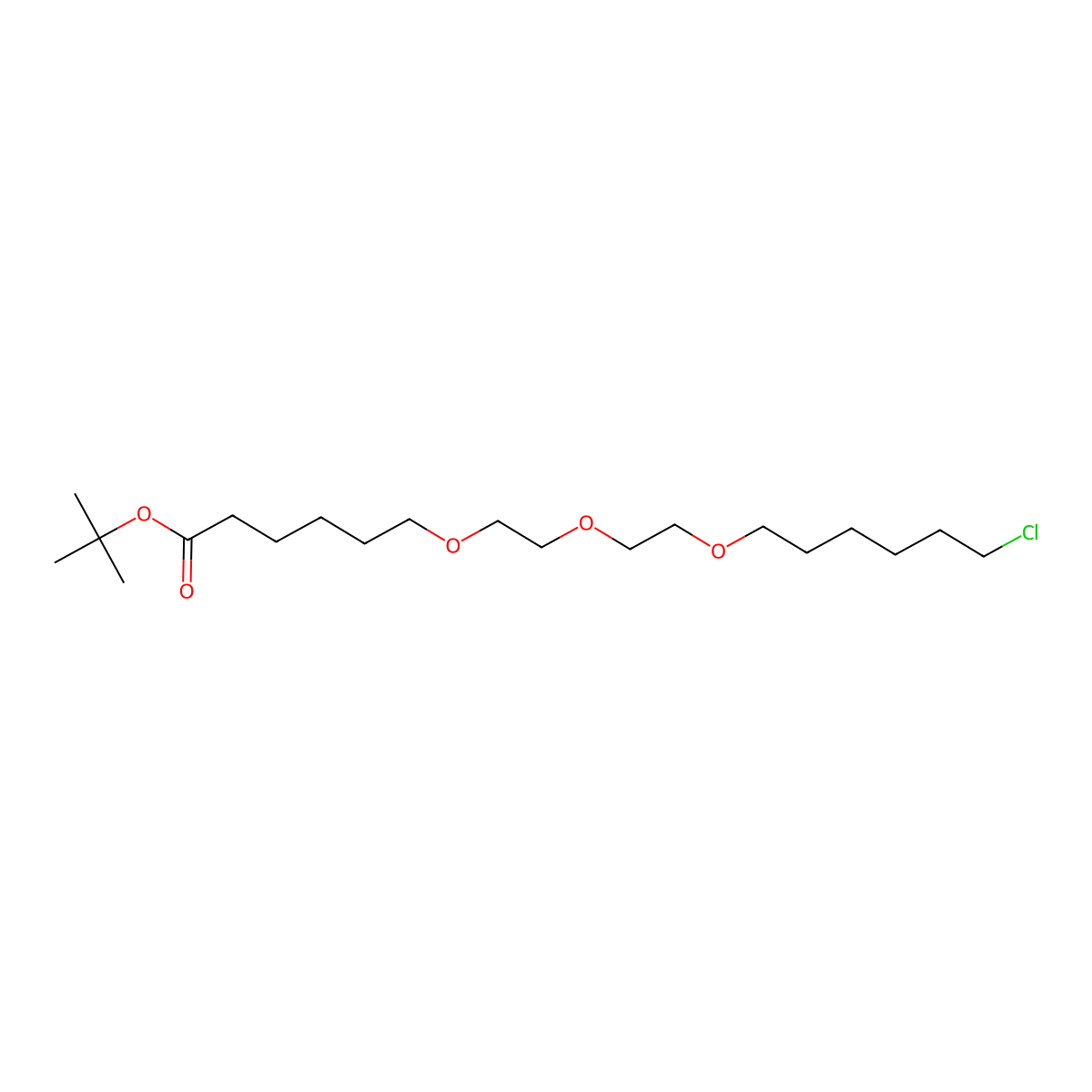 Hexanoic acid, 6-[2-[2-[(6-chlorohexyl)oxy]ethoxy]ethoxy]-, 1,1-dimethylethyl ester molecular structure, CAS 1835705-79-7